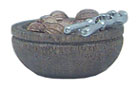 Dollhouse Miniature Wood Bowl W/Nuts & Cracker